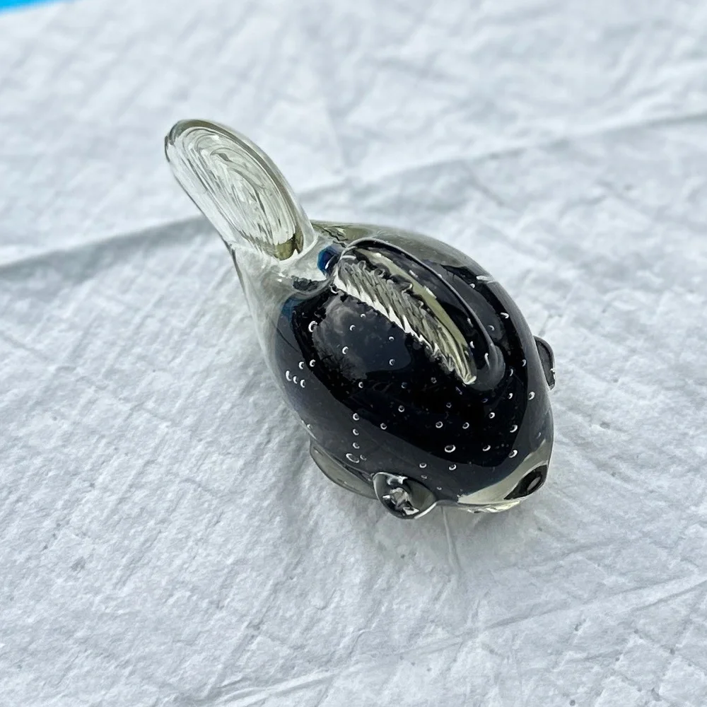 1970's Hand Blown Glass Fish Paperweight Figurine